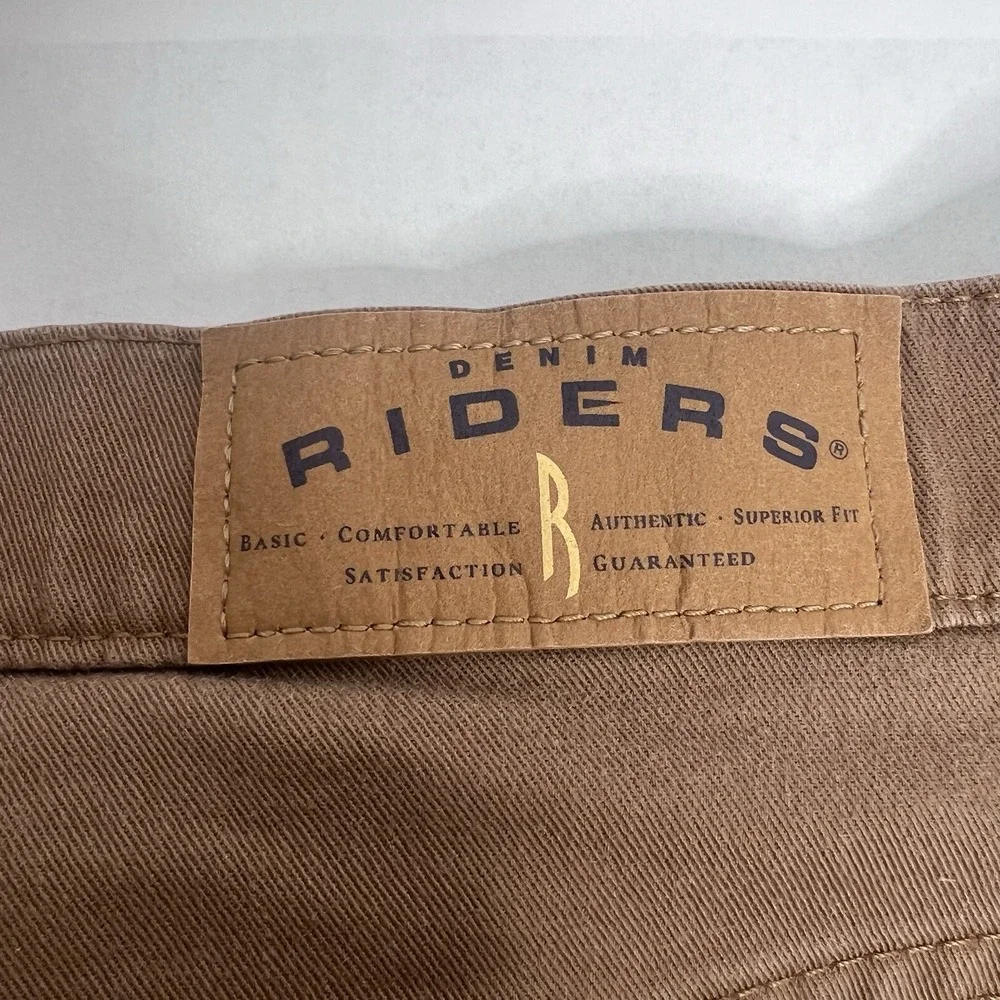 Vtg Riders Denim Jeans Brown 14 M Straight Stretch 31